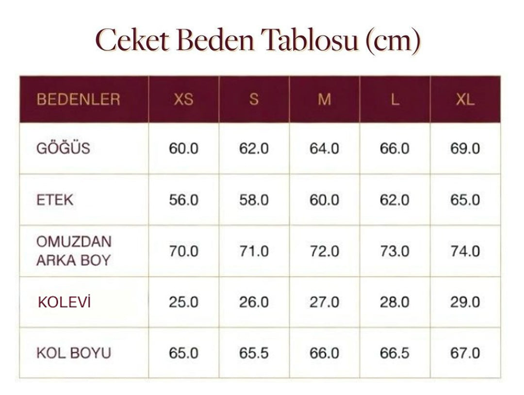 Beden Tablosu
